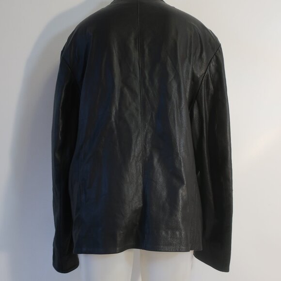 Mens Ponte Vecchio Florence Black Full Zip Leather Jacket 58/IT (US/48) - Picture 10 of 11